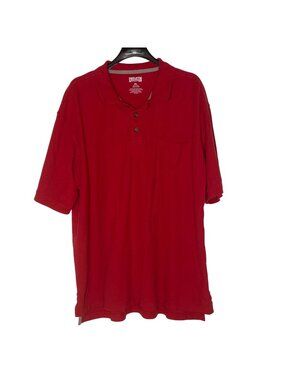 Duluth Trading Co Cotton Short Sleeve Polo Shirt Red Sz 2XL Thick